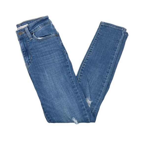 LEVI'S 721 High-Rise Skinny Ankle Jeans Sz 24 Rare Rear Pocket Design - Picture 2 of 8